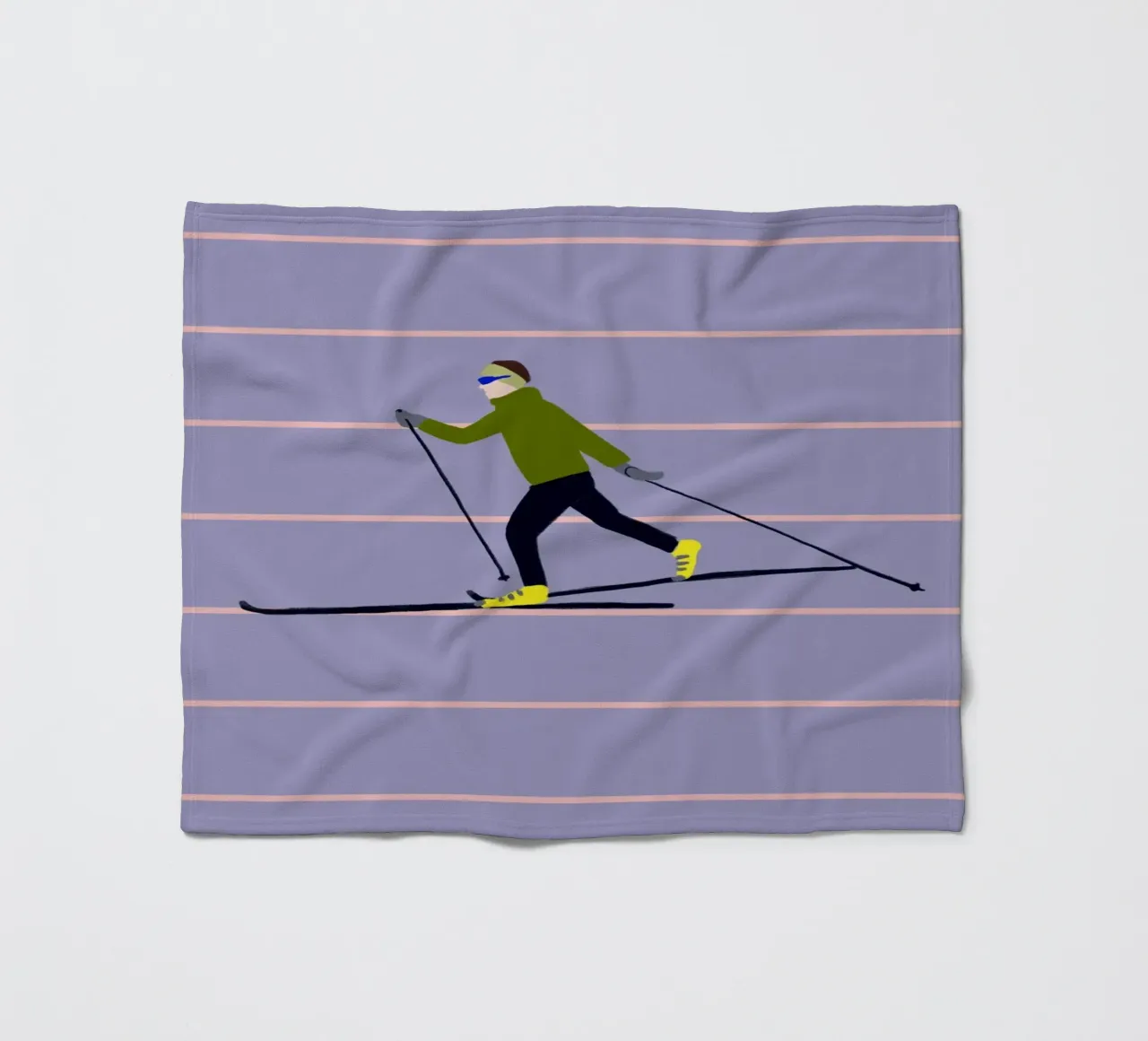 Skifahren Langlauf Streifen coperta in pile da Sophie Augustin Illustration