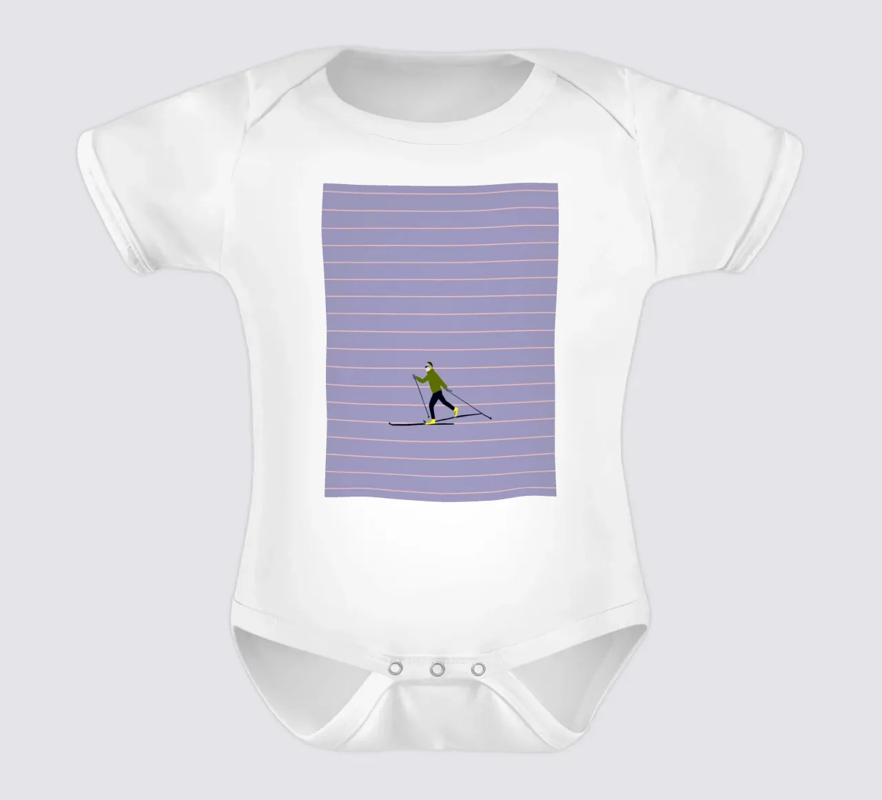 Skifahren Langlauf Streifen body neonato maniche corte da Sophie Augustin Illustration