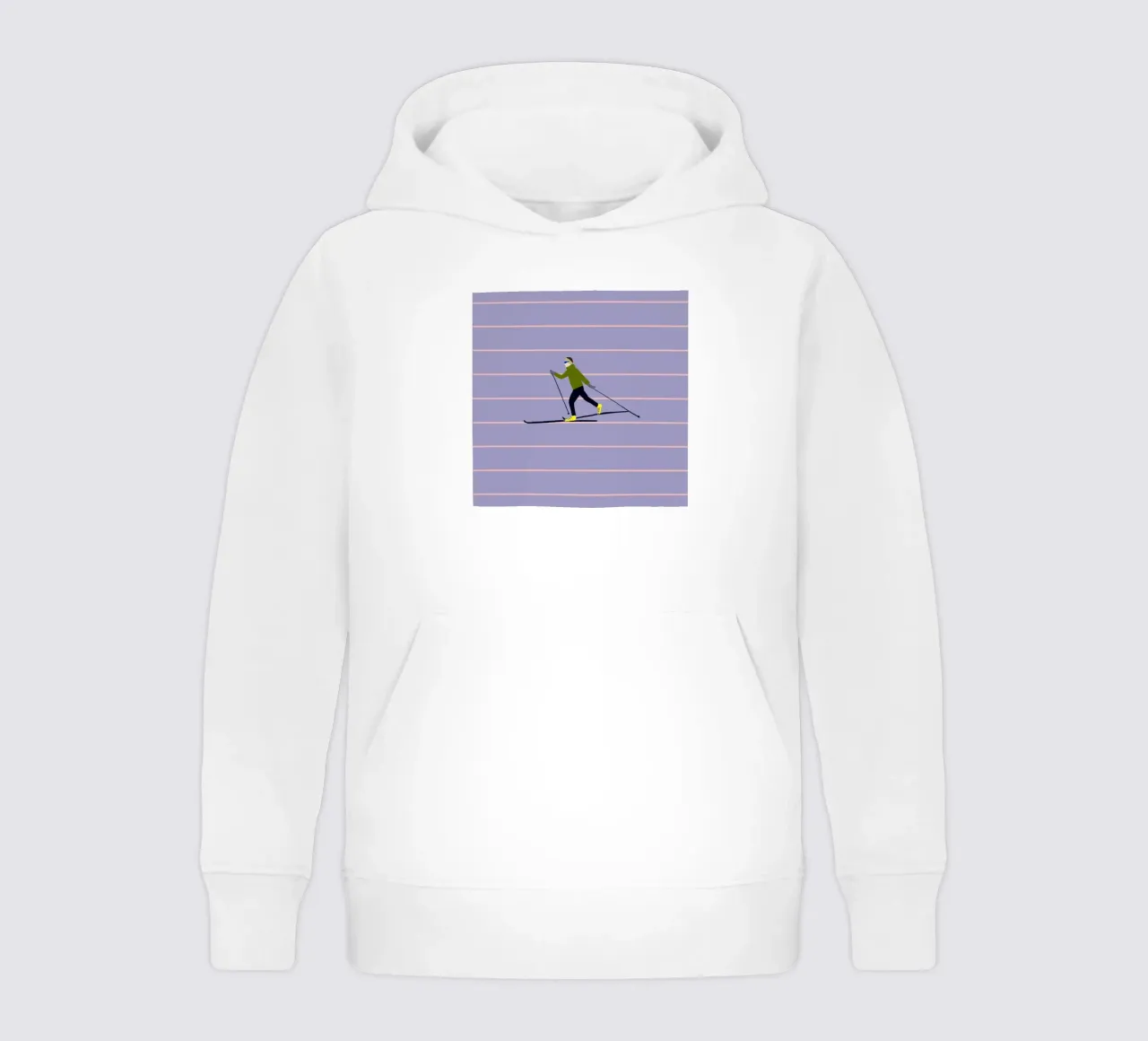 Skifahren Langlauf Streifen felpa bambino con cappuccio da Sophie Augustin Illustration