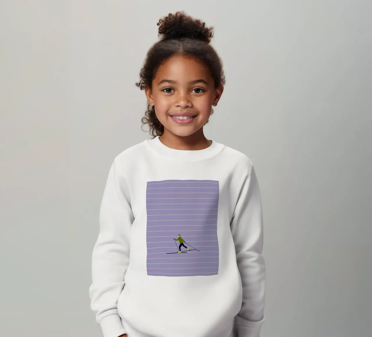 Skifahren Langlauf Streifen felpa bambino da Sophie Augustin Illustration