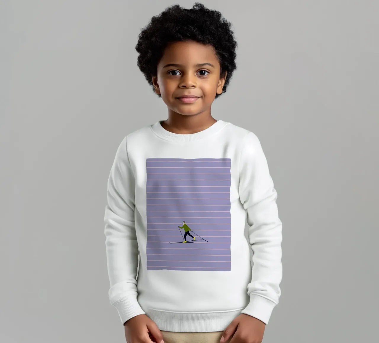 Skifahren Langlauf Streifen felpa bambino da Sophie Augustin Illustration