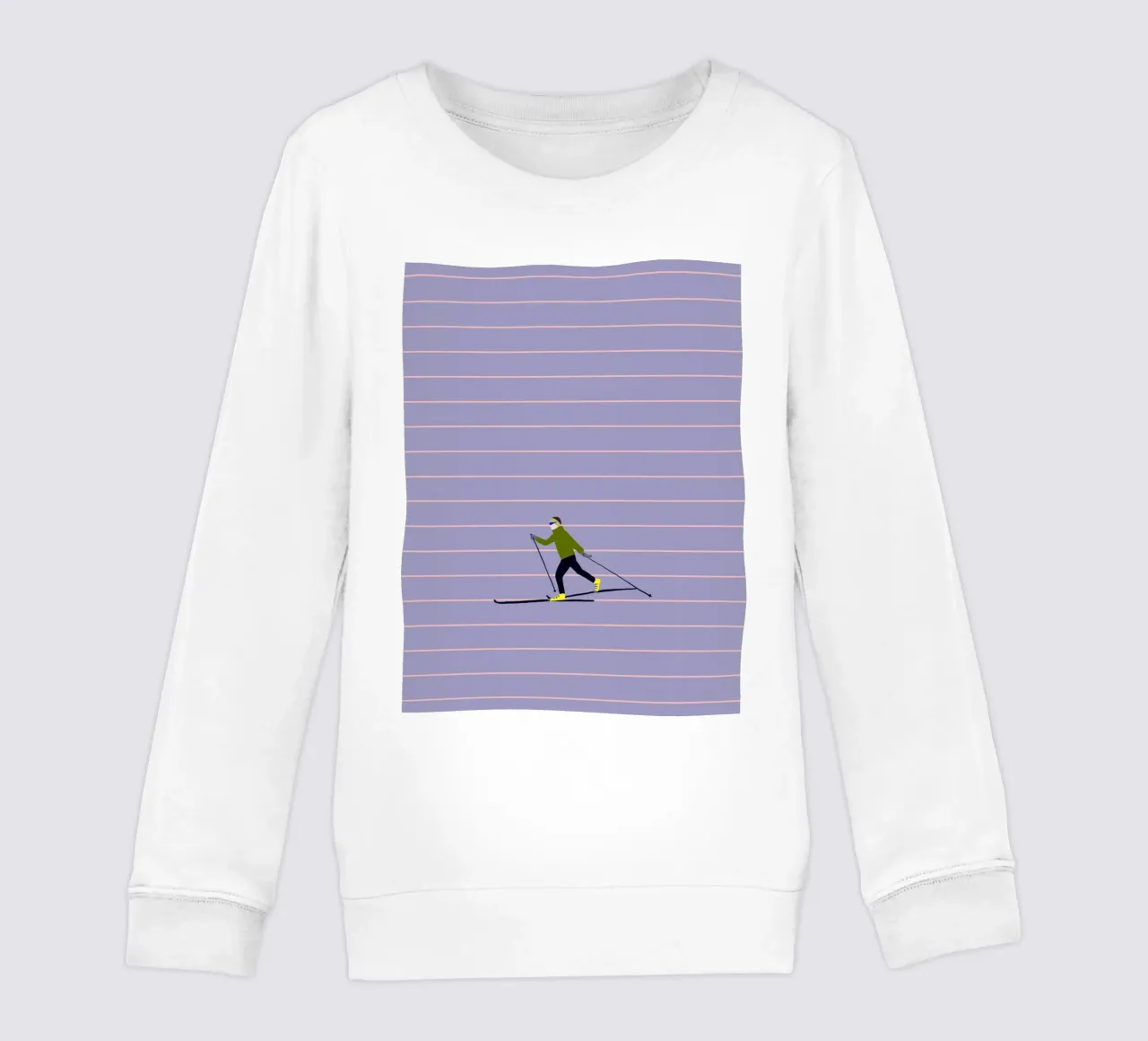 Skifahren Langlauf Streifen felpa bambino da Sophie Augustin Illustration