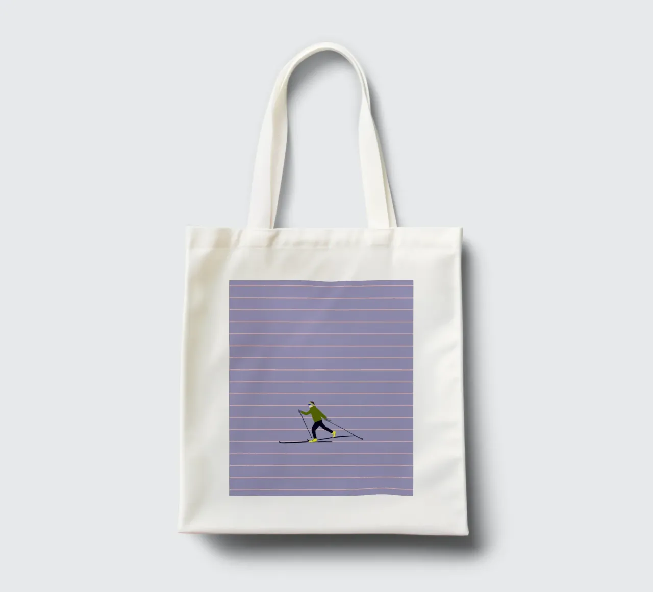 Skifahren Langlauf Streifen borsa in juta da Sophie Augustin Illustration