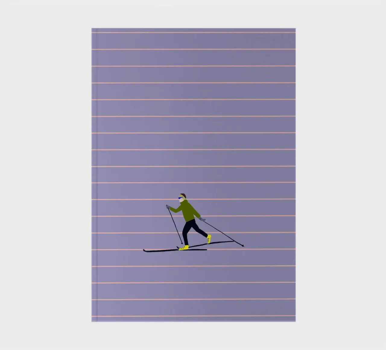 Skifahren Langlauf Streifen notebook by Sophie Augustin Illustration