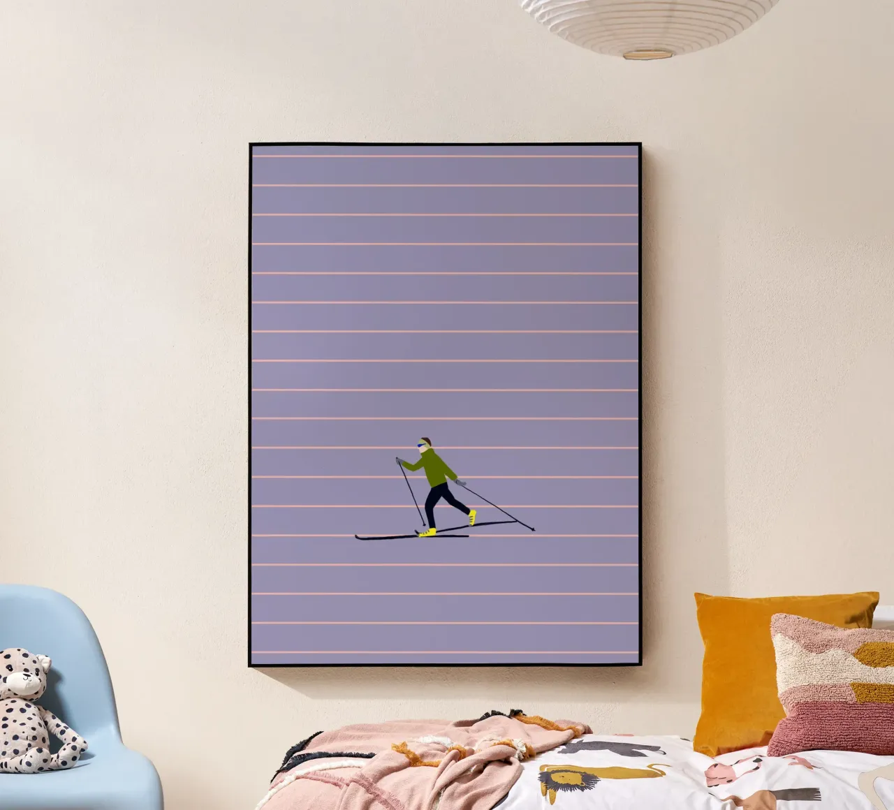 Skifahren Langlauf Streifen plexiglass da Sophie Augustin Illustration