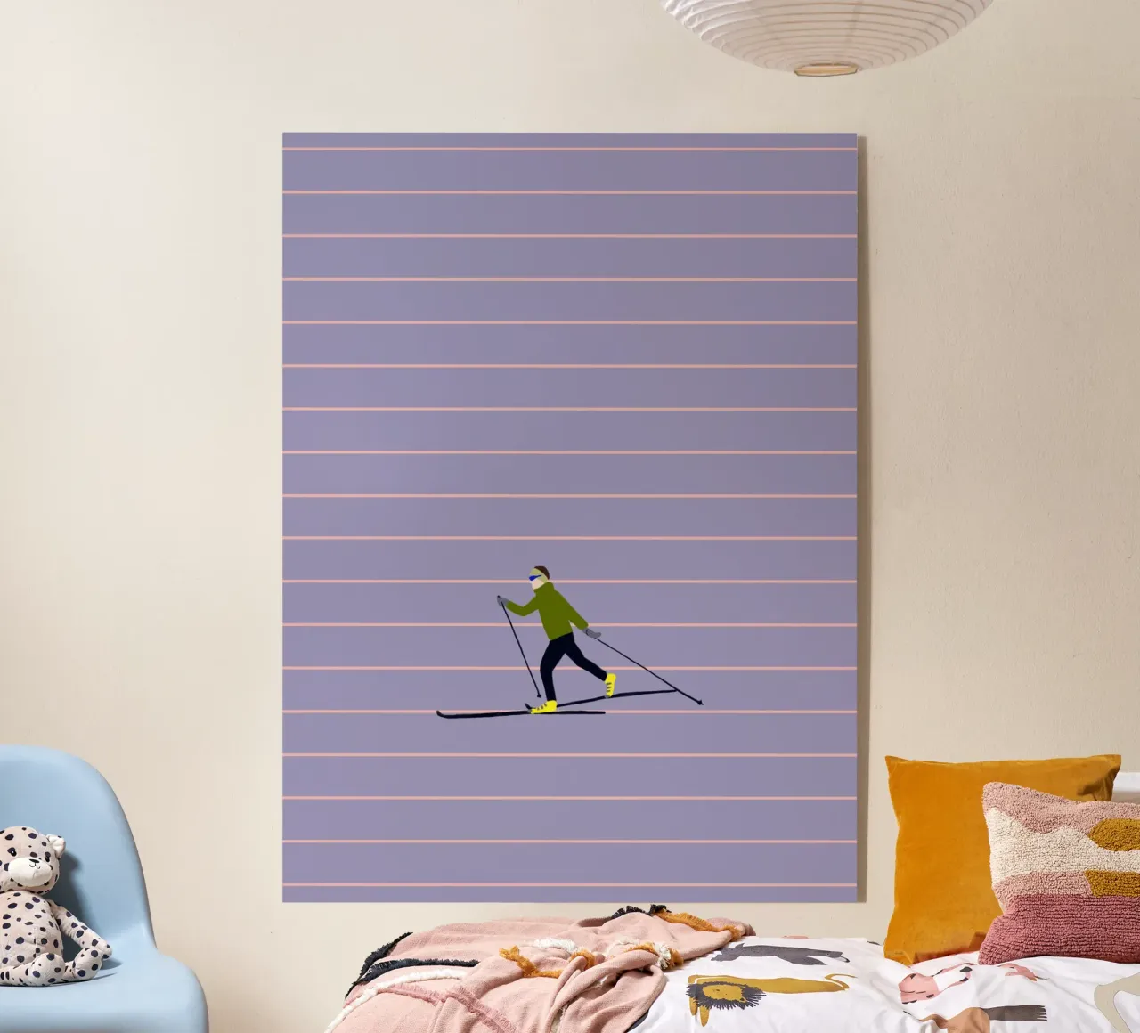 Skifahren Langlauf Streifen plexiglass da Sophie Augustin Illustration