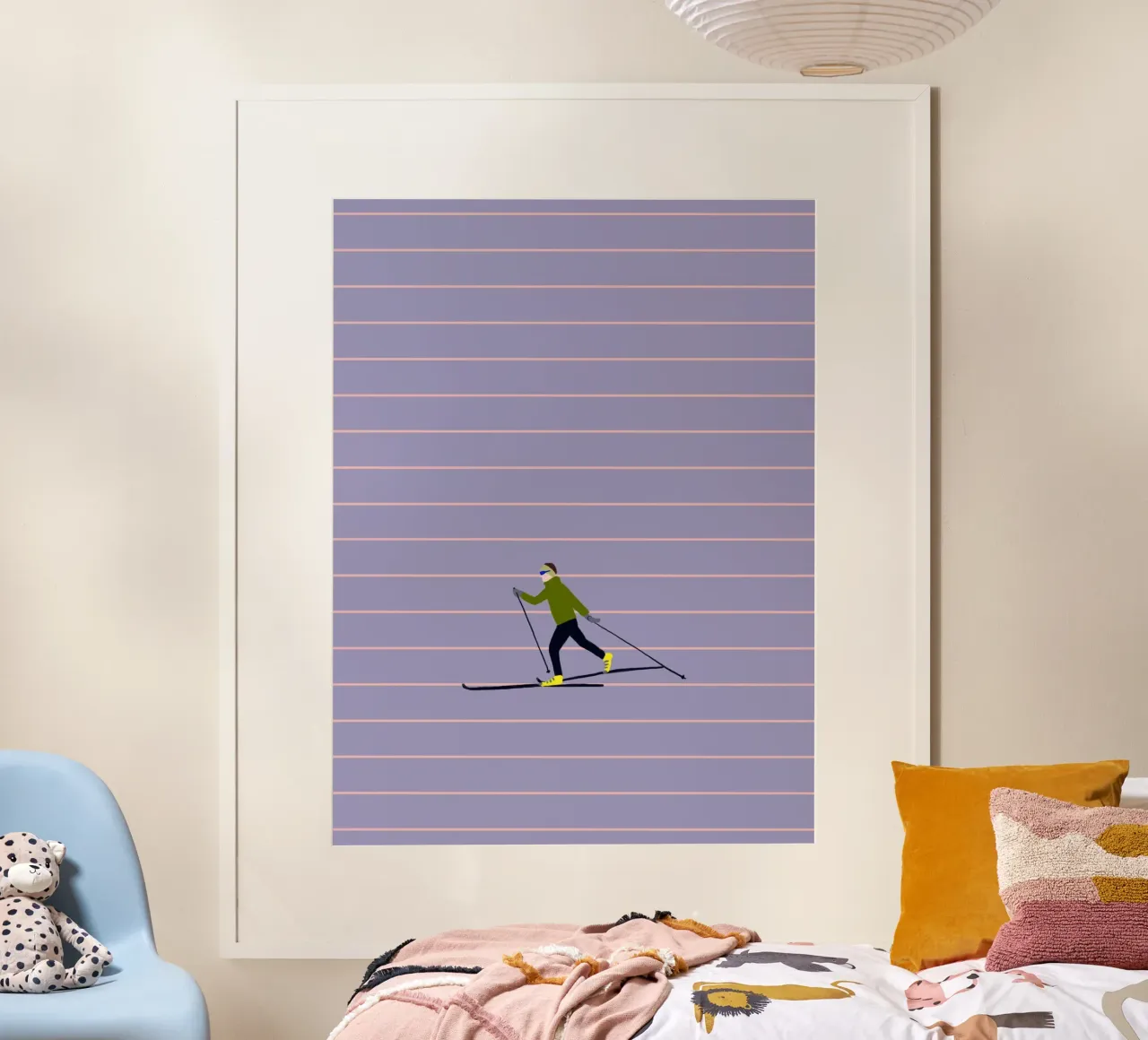 Skifahren Langlauf Streifen carta hahnemühle da Sophie Augustin Illustration