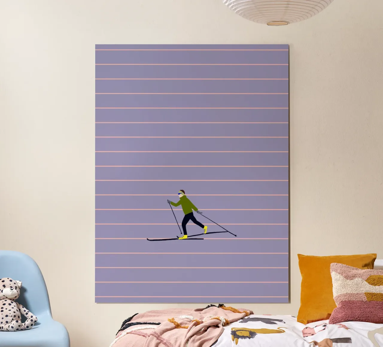 Skifahren Langlauf Streifen carta hahnemühle da Sophie Augustin Illustration