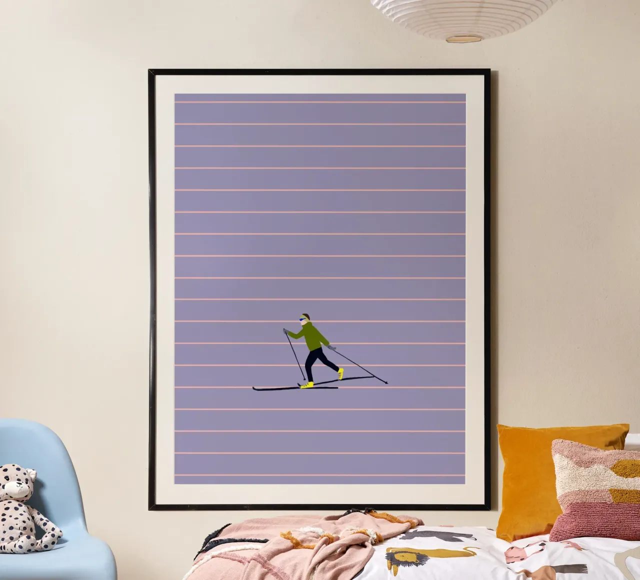 Skifahren Langlauf Streifen carta hahnemühle da Sophie Augustin Illustration