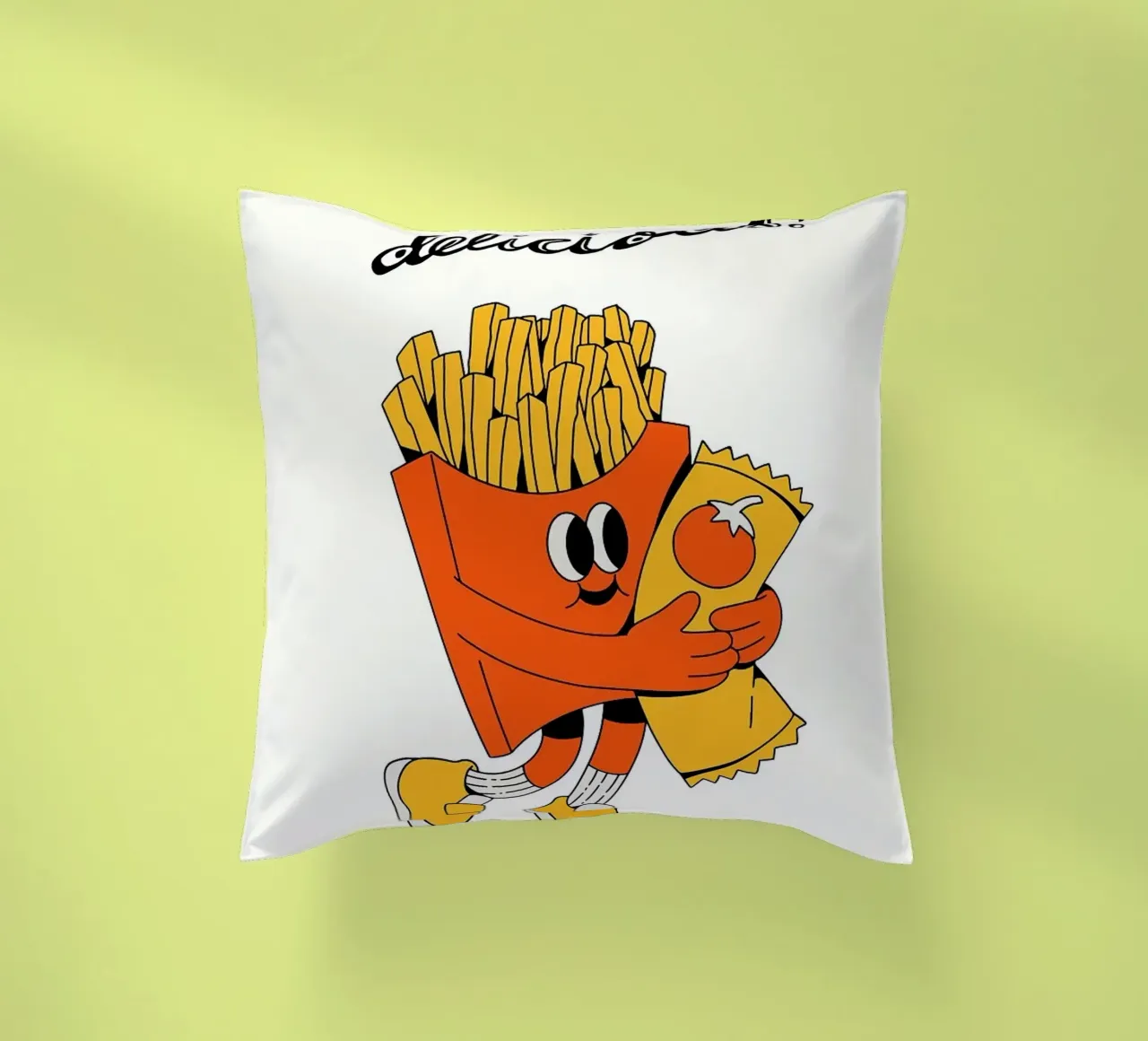 Patatine fritte con ketchup cuscino da apple crumble