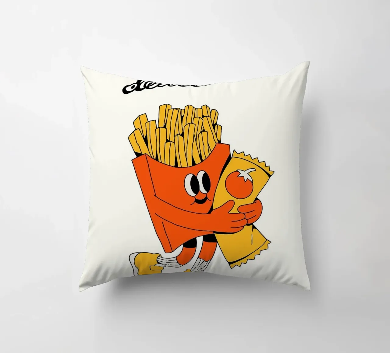 Patatine fritte con ketchup cuscino da apple crumble
