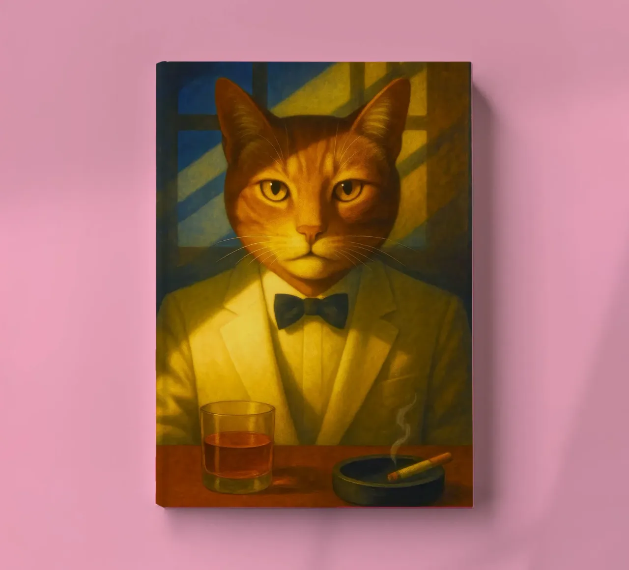Casablanca Cat – Surreal Feline Portrait in Cream Tuxedo, No diario da Elegant Absurd