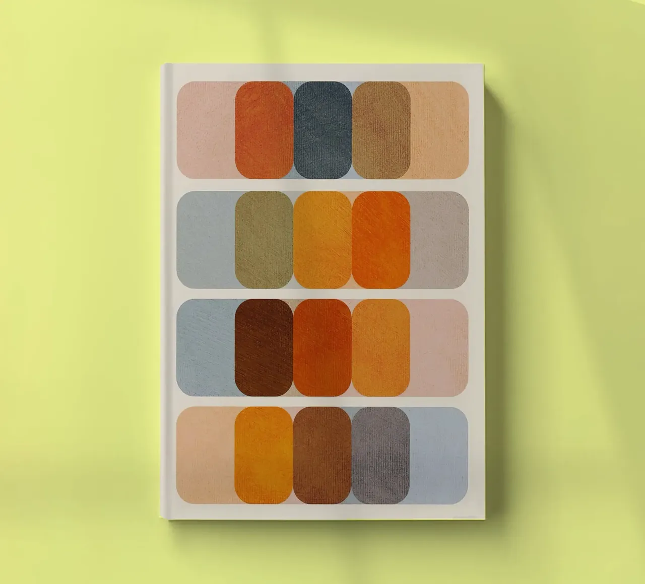 Abstract Colorful Print Mid Century Modern notebook by Lonnieprints