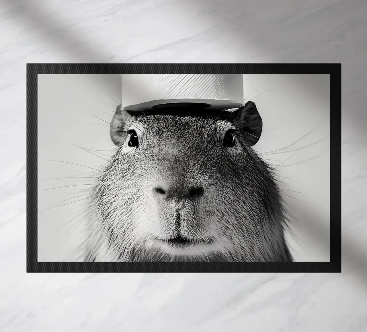Capibara con cappello di carta igienica zerbino da JoyWalkerShop