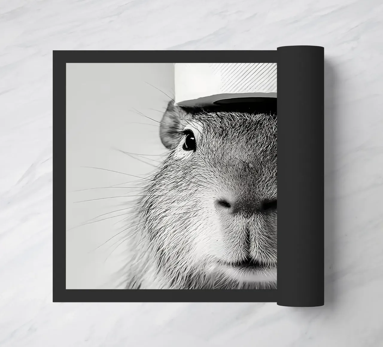 Capibara con cappello di carta igienica zerbino da JoyWalkerShop