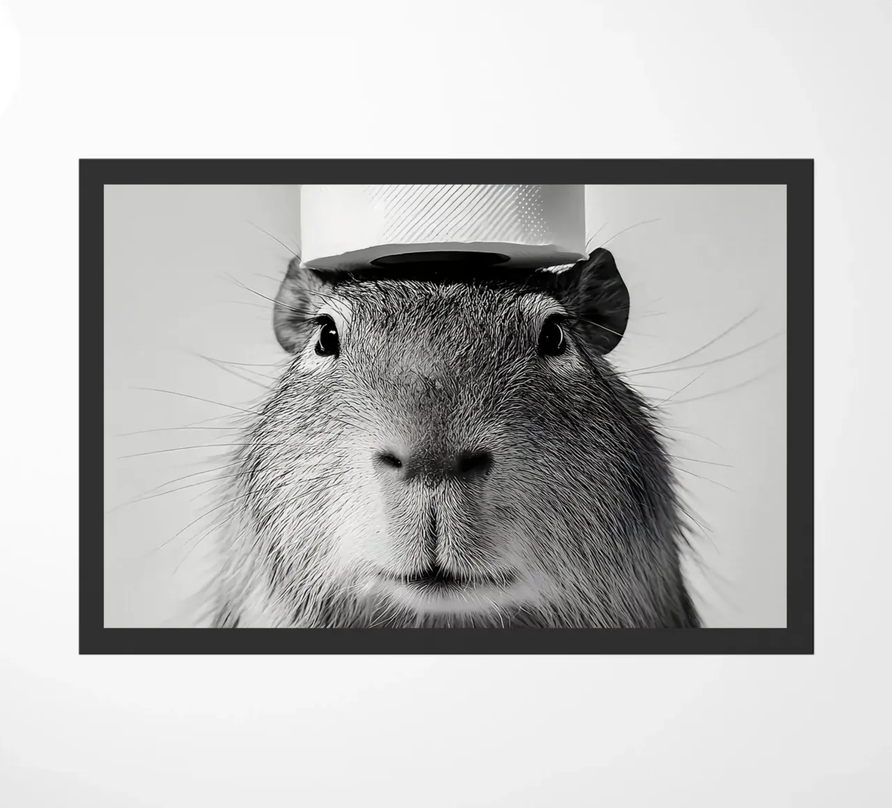 Capibara con cappello di carta igienica zerbino da JoyWalkerShop