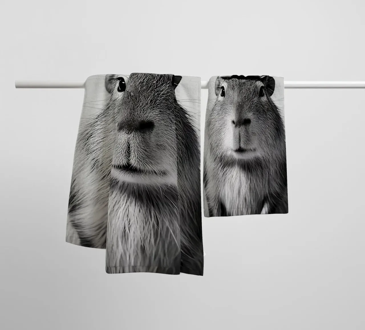 Capibara met wc-hoed badhanddoek van JoyWalkerShop