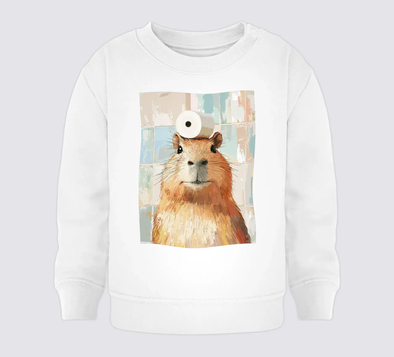 Capibara con cappello di carta igienica felpa neonato da JoyWalkerShop