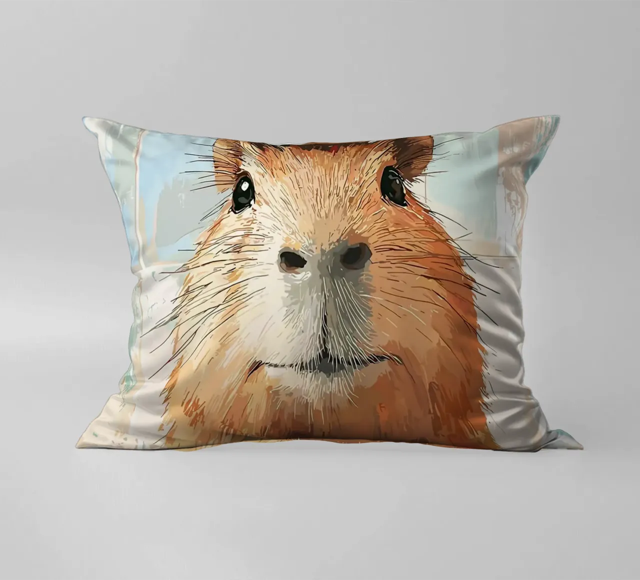 Capibara con cappello di carta igienica cuscino da JoyWalkerShop