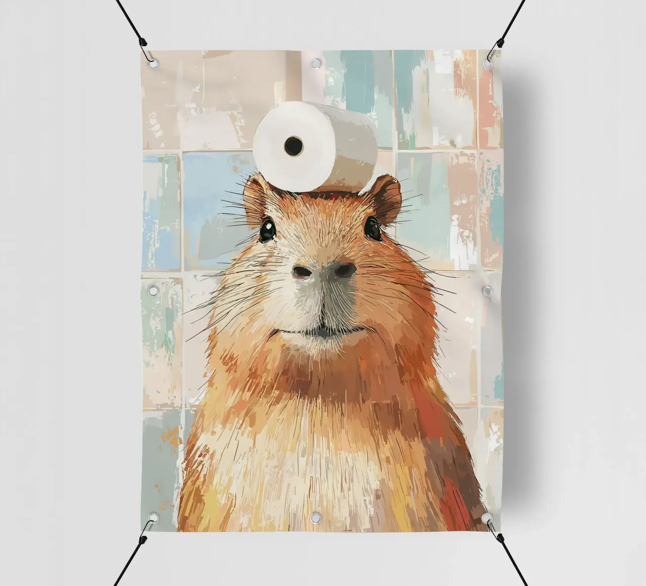 Capibara con cappello di carta igienica telo in pvc da JoyWalkerShop