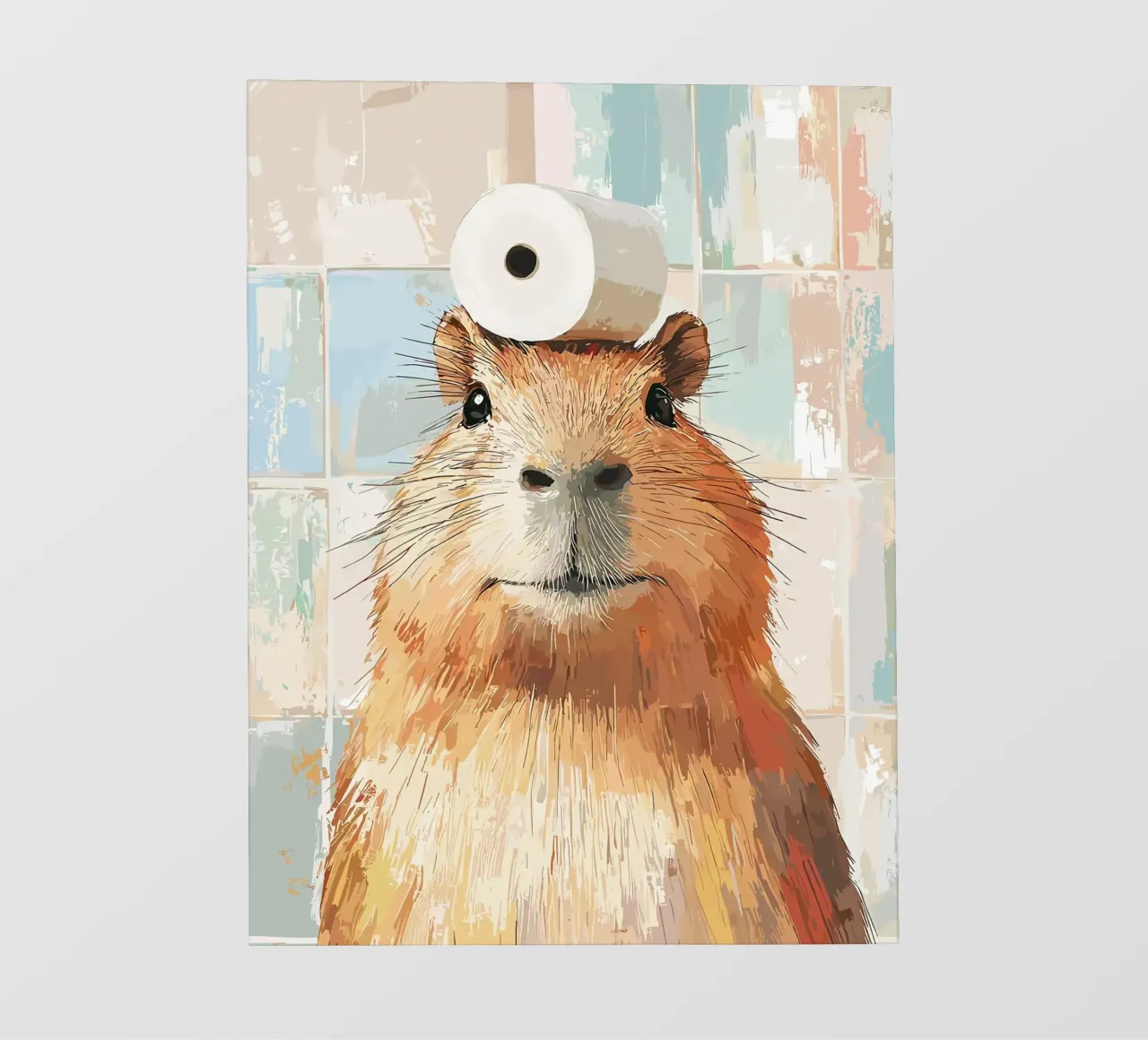 Capibara con cappello di carta igienica telo in pvc da JoyWalkerShop