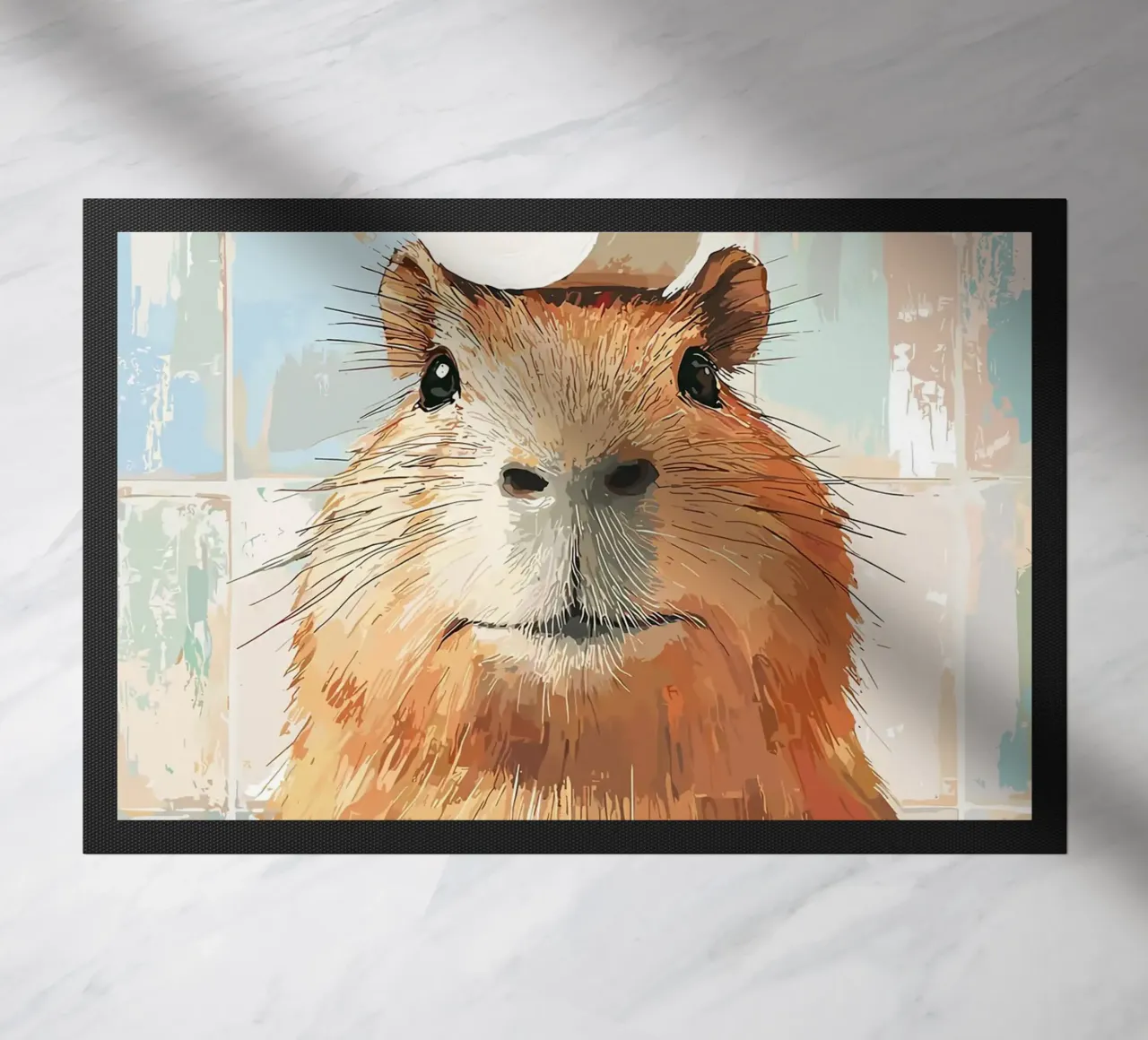 Capibara con cappello di carta igienica zerbino da JoyWalkerShop