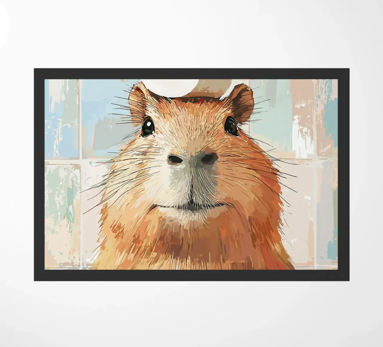 Capibara con cappello di carta igienica zerbino da JoyWalkerShop