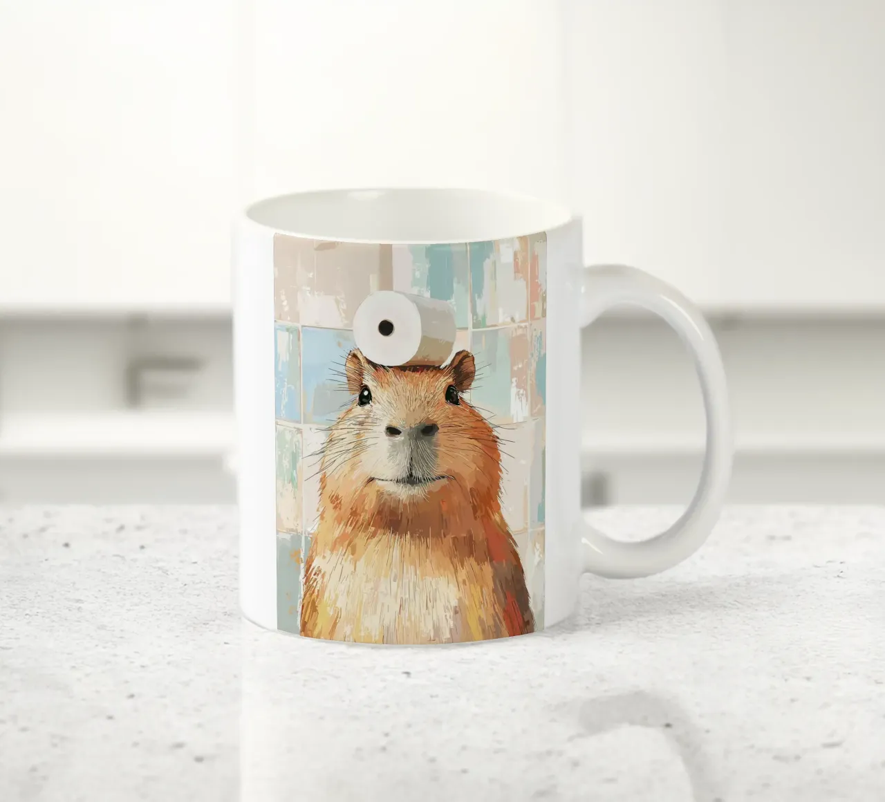 Capibara met wc-hoed keramische mok van JoyWalkerShop