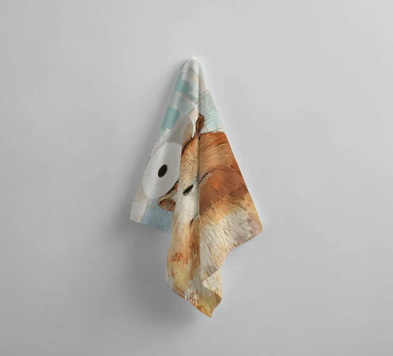 Capybara mit Toilettenpapierhut Handtuch von JoyWalkerShop