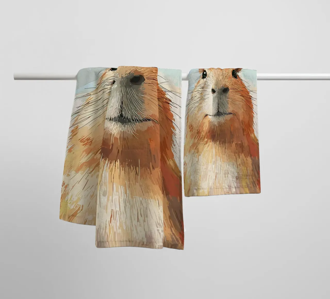 Capybara mit Toilettenpapierhut Handtuch von JoyWalkerShop