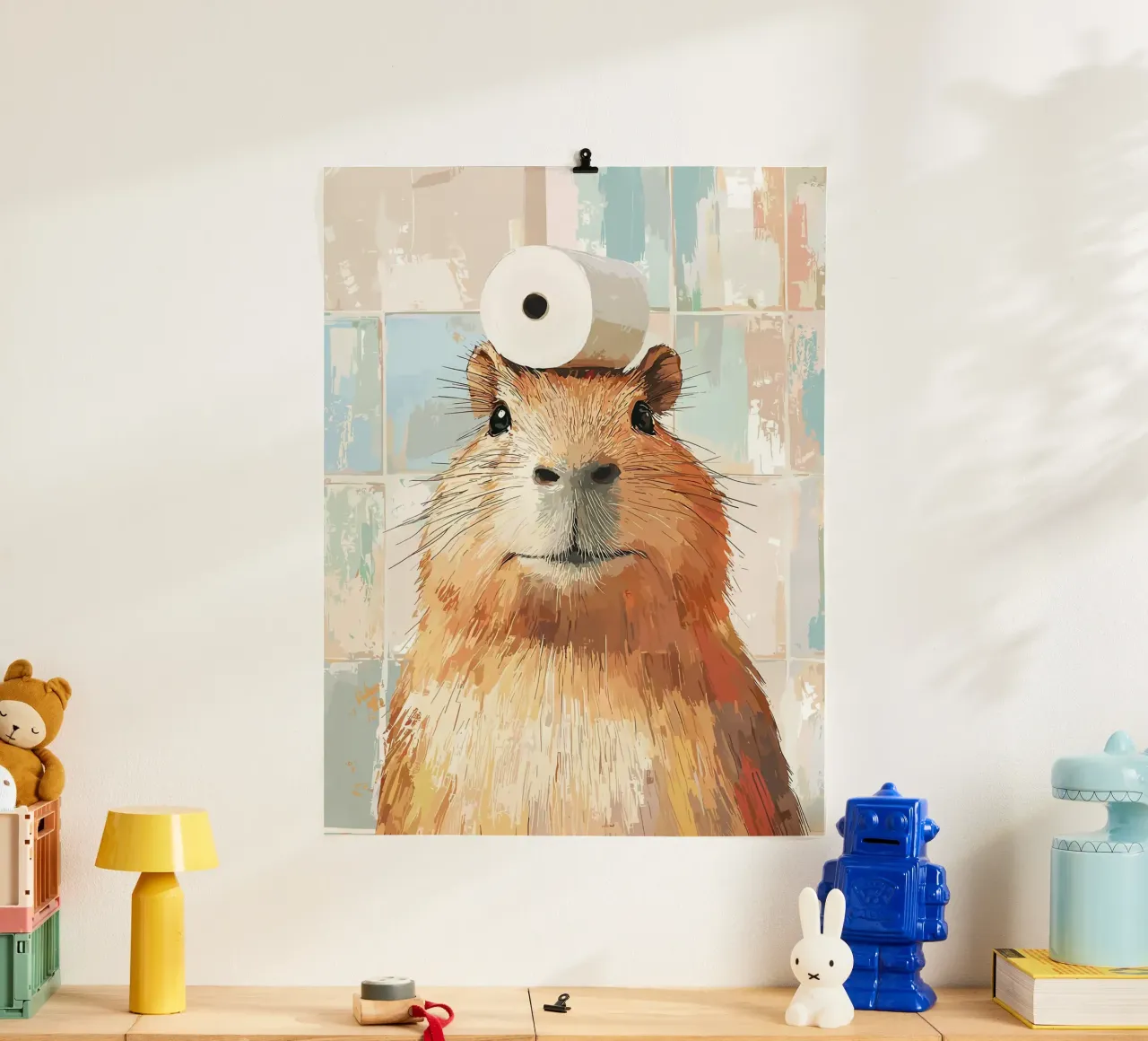 Capibara met wc-hoed hahnemühle van JoyWalkerShop