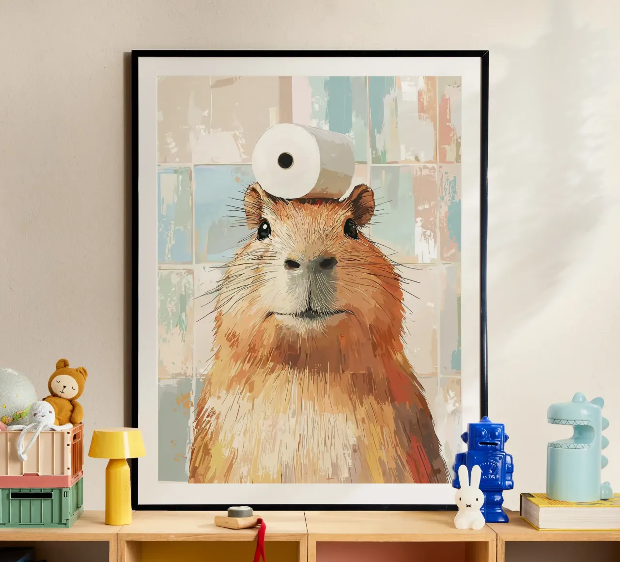 Capibara met wc-hoed hahnemühle van JoyWalkerShop