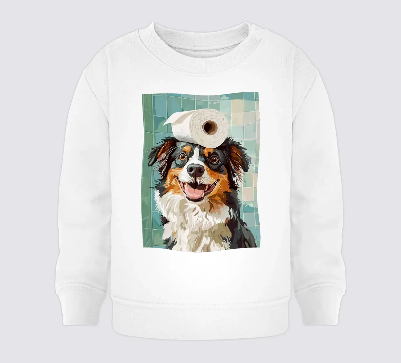 Cane con carta igienica in testa felpa neonato da JoyWalkerShop