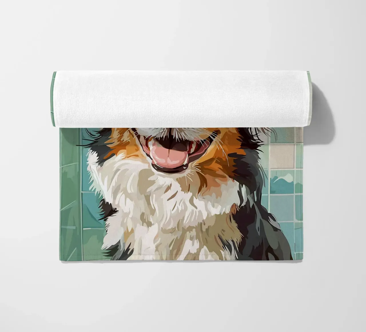 Cane con carta igienica in testa telo mare da JoyWalkerShop