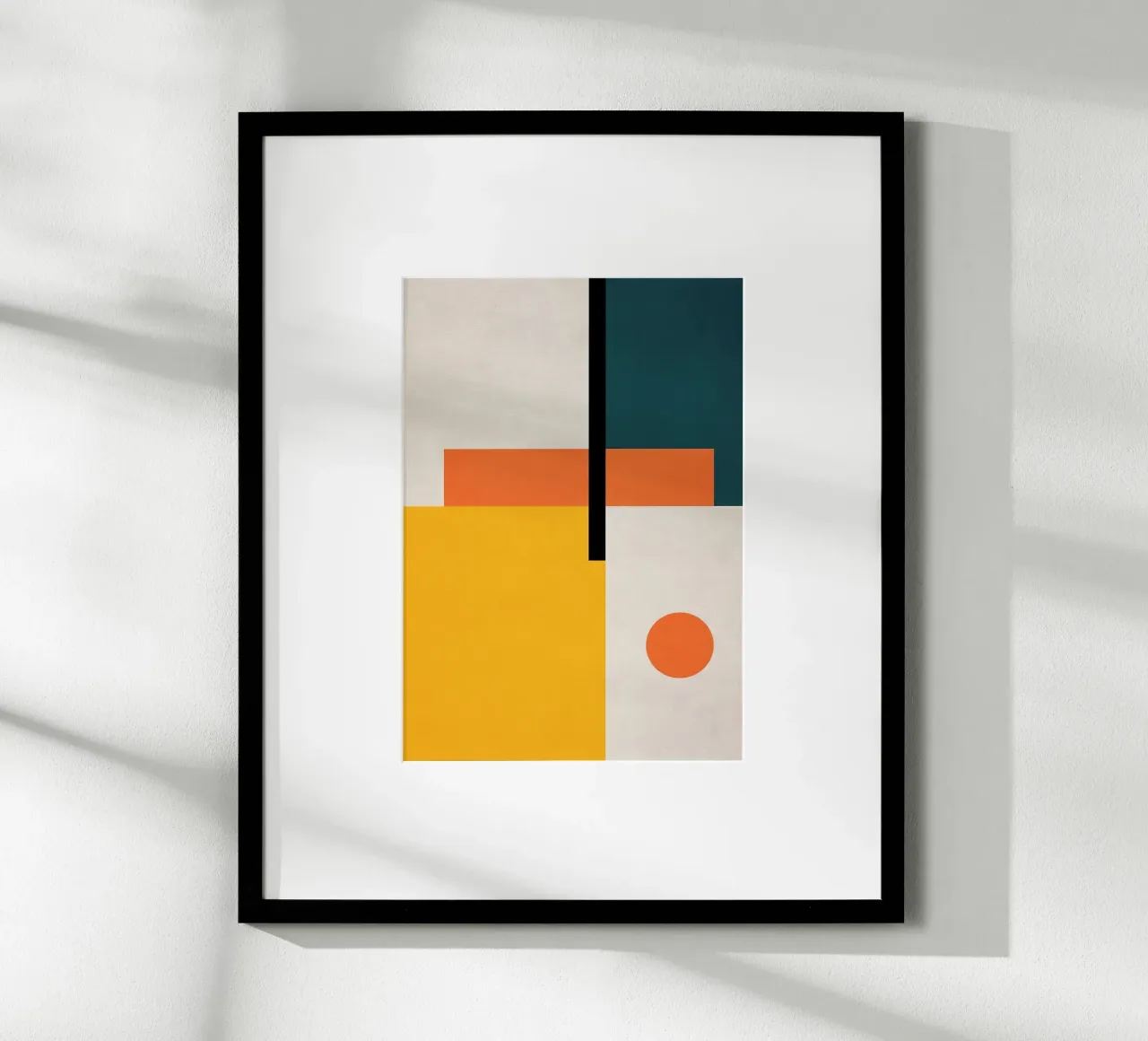 Abstrait géométrique jaune orange vert hahnemühle de Lonnieprints
