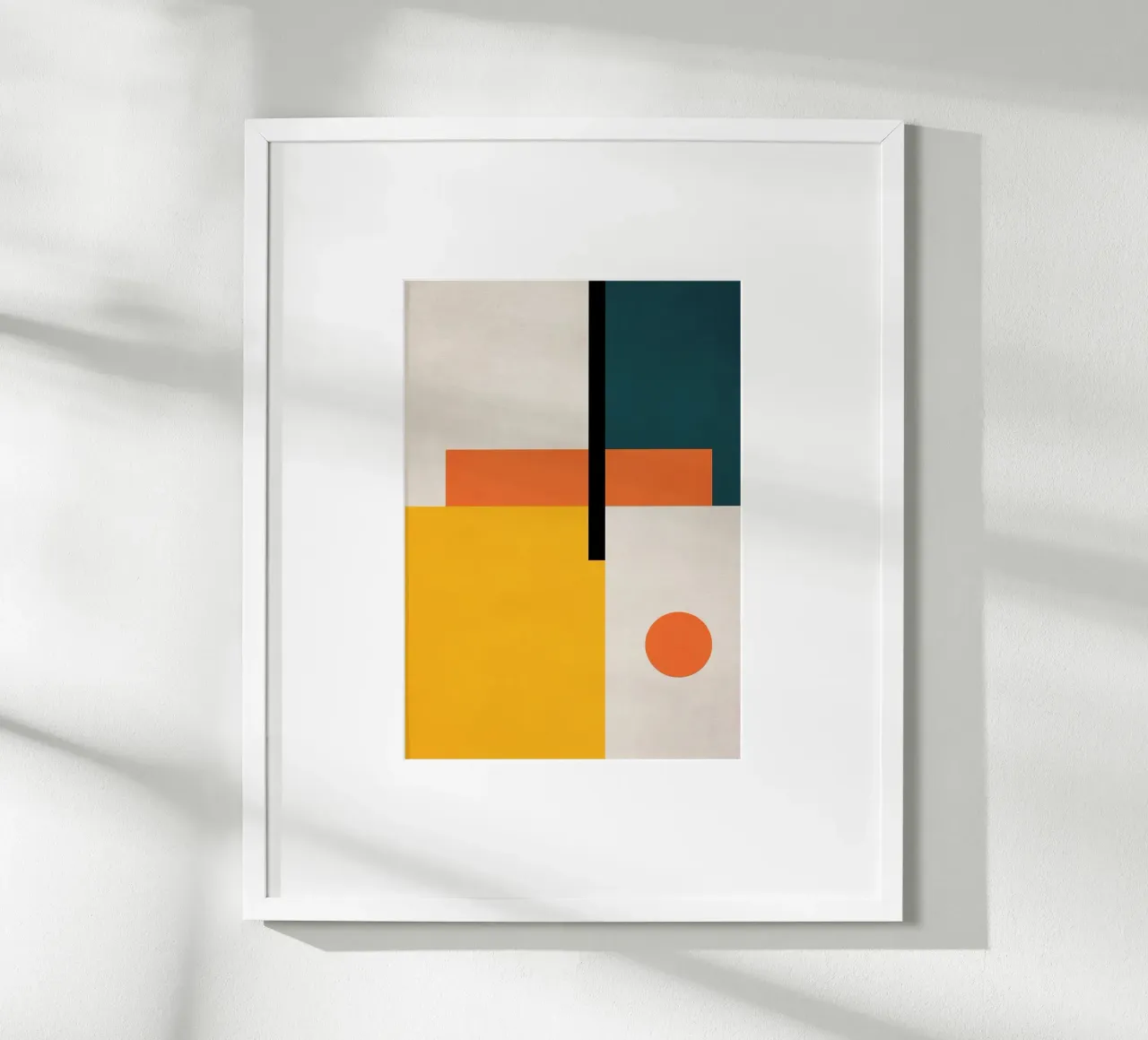 Abstrait géométrique jaune orange vert hahnemühle de Lonnieprints