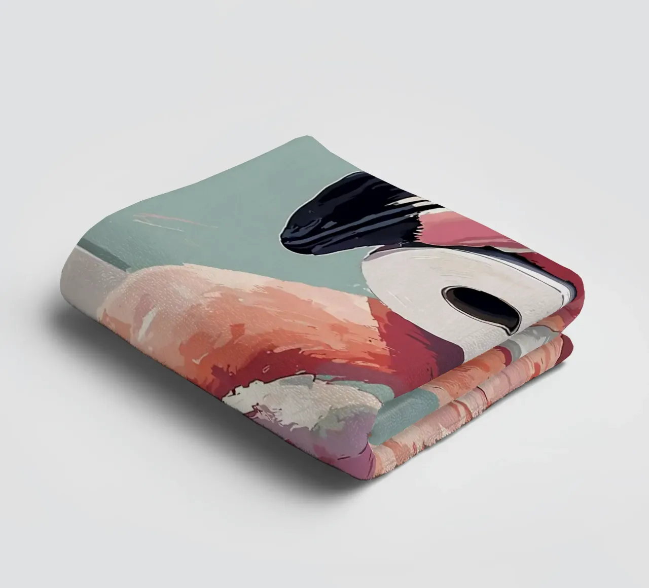 Flamingo met wc-rol badhanddoek van JoyWalkerShop