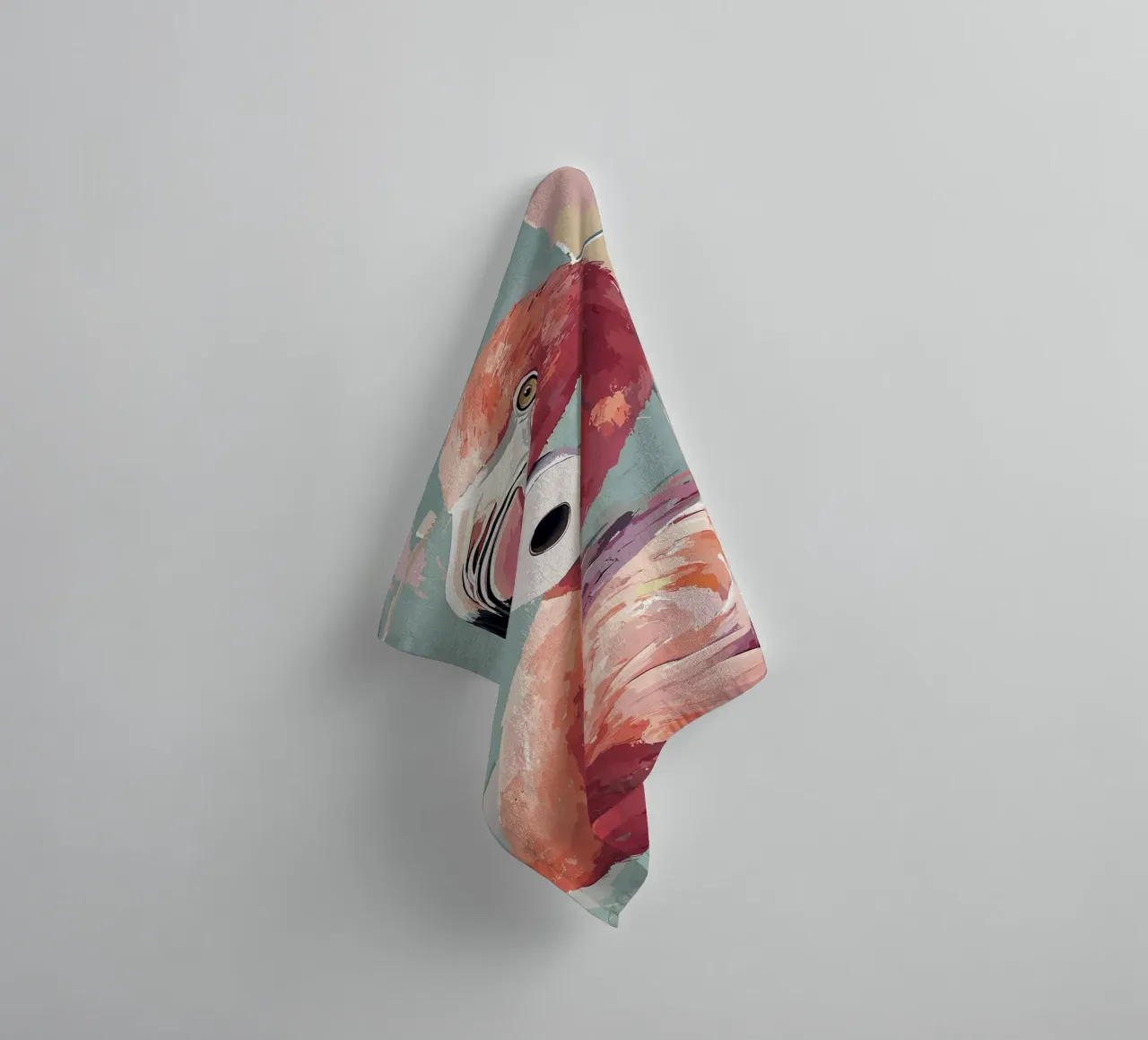 Flamingo met wc-rol badhanddoek van JoyWalkerShop