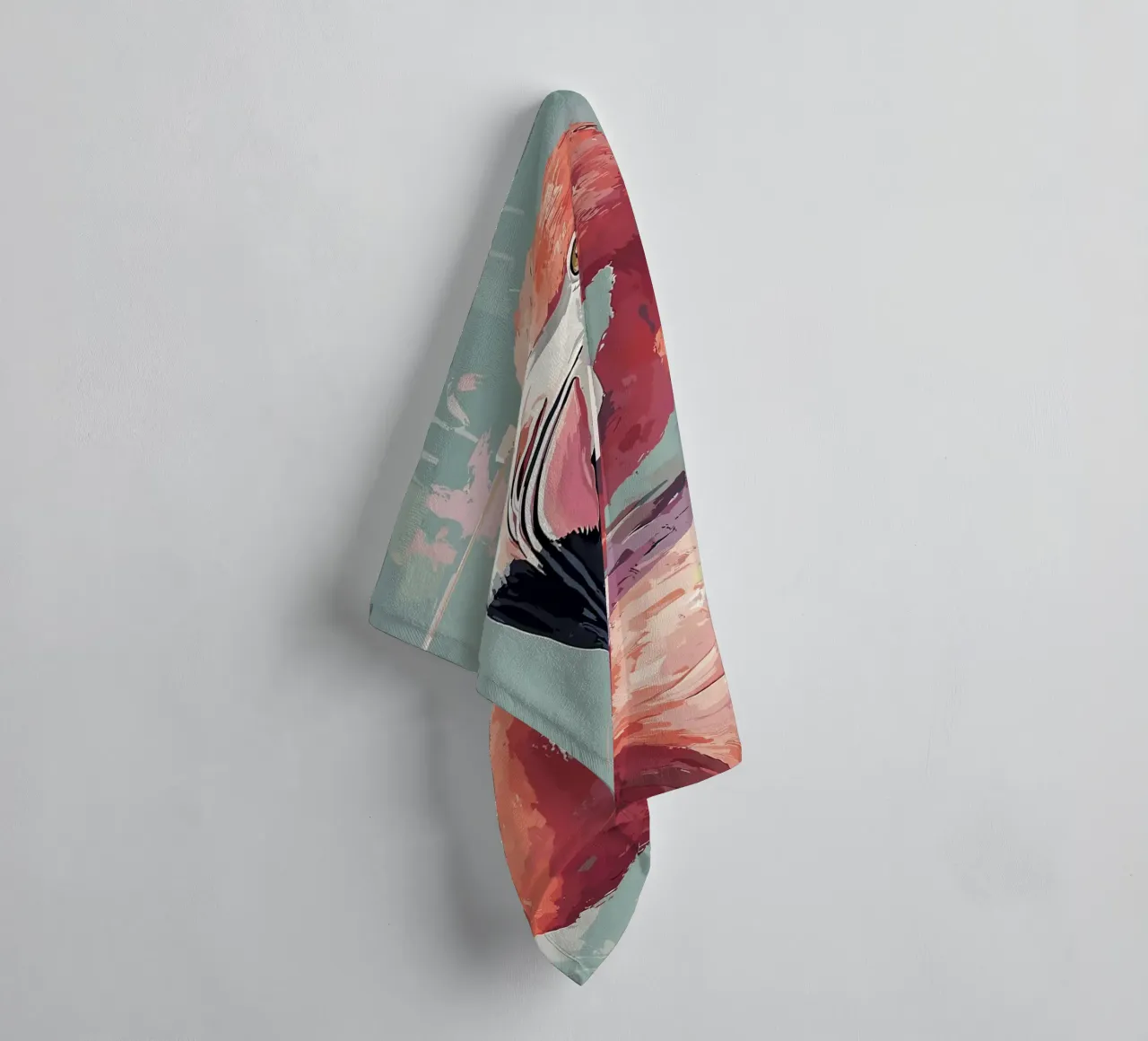 Flamingo met wc-rol badhanddoek van JoyWalkerShop