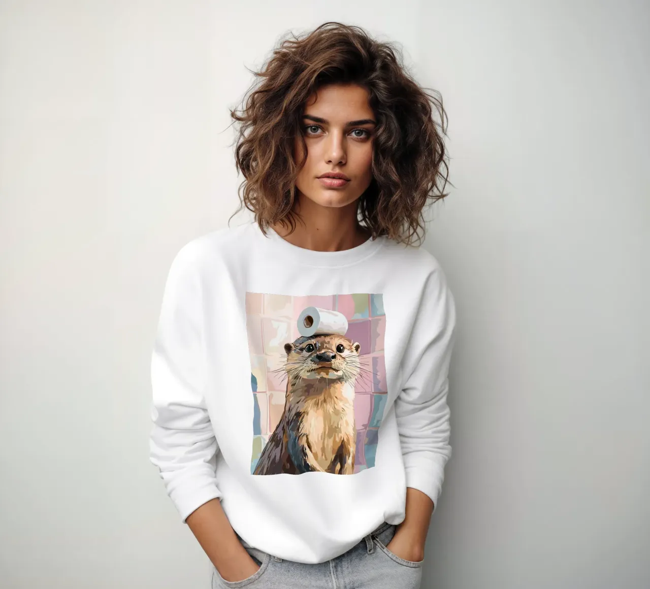 Lontra con carta igienica in testa felpa da JoyWalkerShop