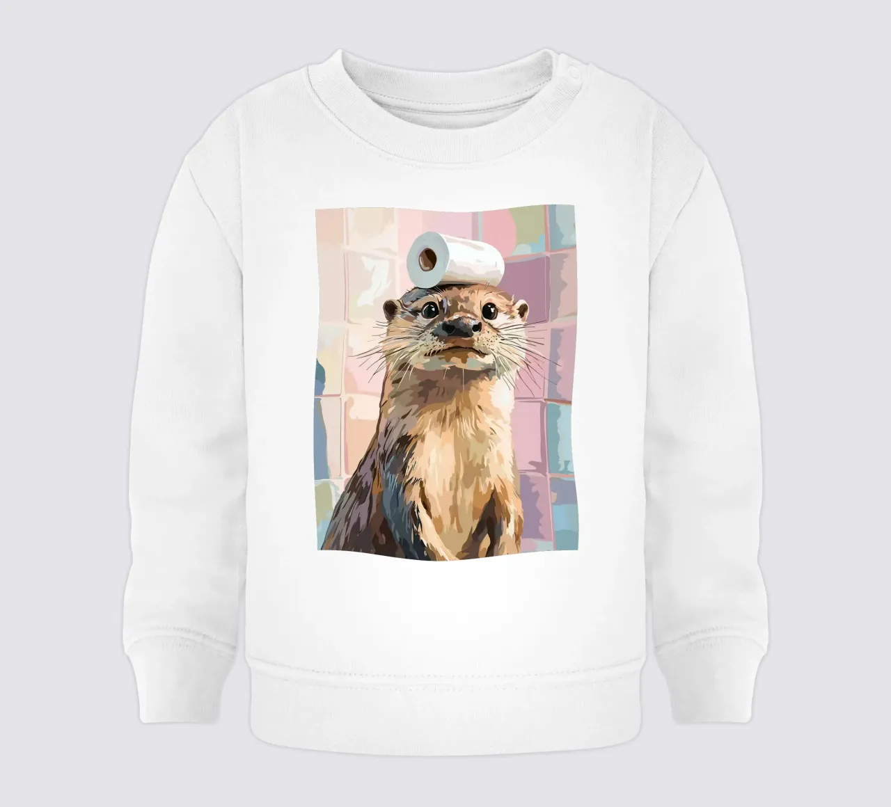 Lontra con carta igienica in testa felpa neonato da JoyWalkerShop