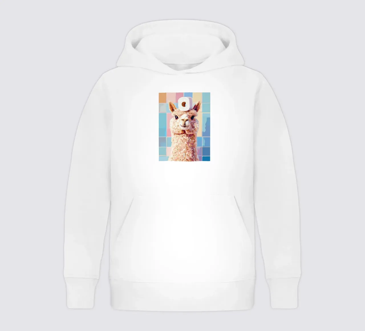 Lama con carta igienica in testa felpa bambino con cappuccio da JoyWalkerShop