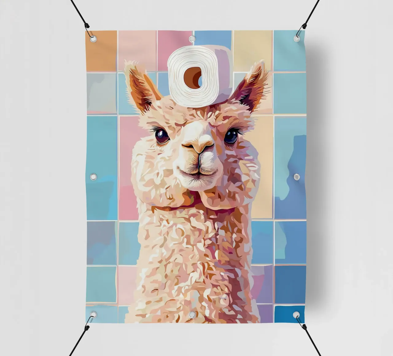 Lama con carta igienica in testa telo in pvc da JoyWalkerShop