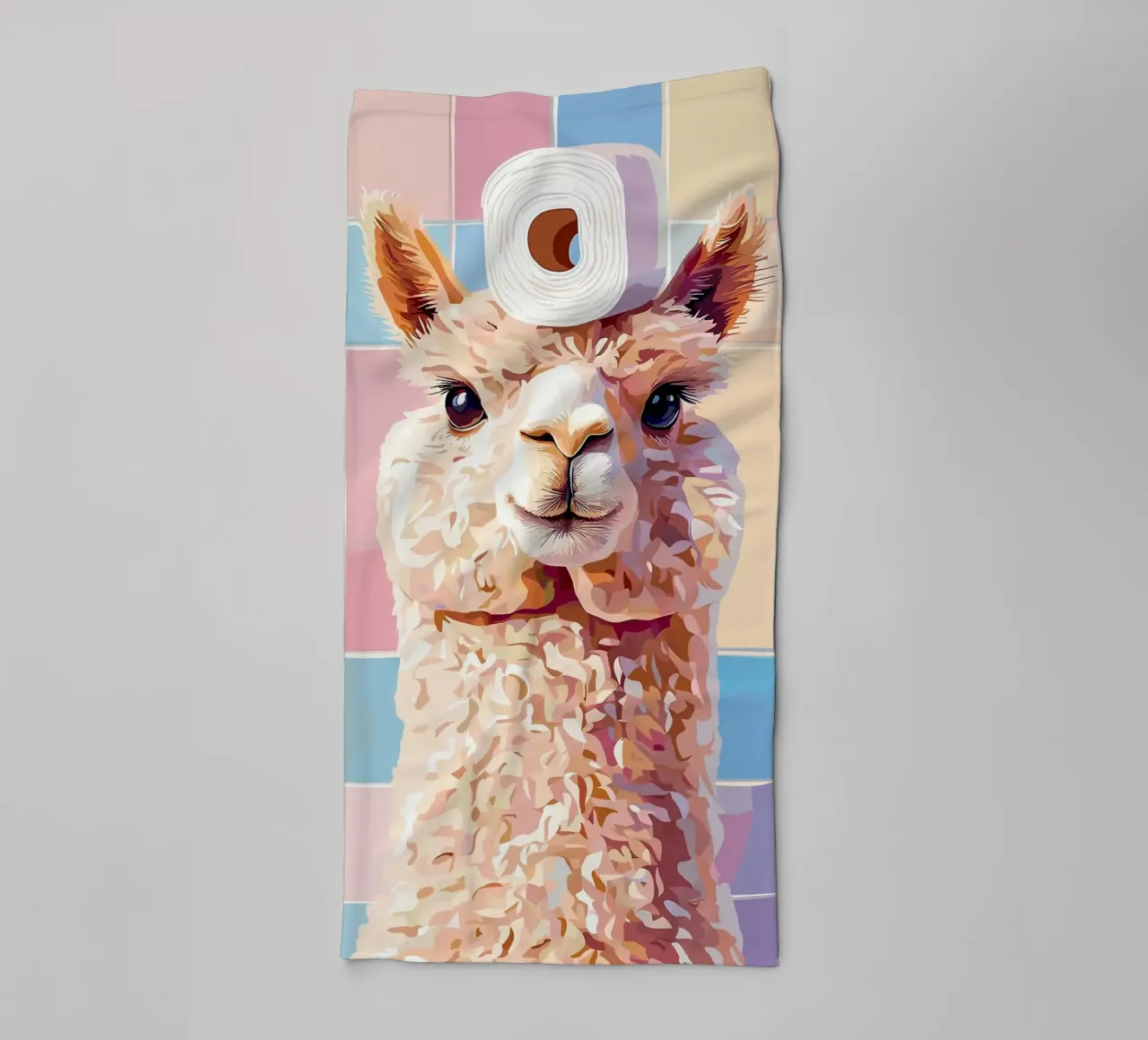 Lama con carta igienica in testa asciugamano da bagno da JoyWalkerShop