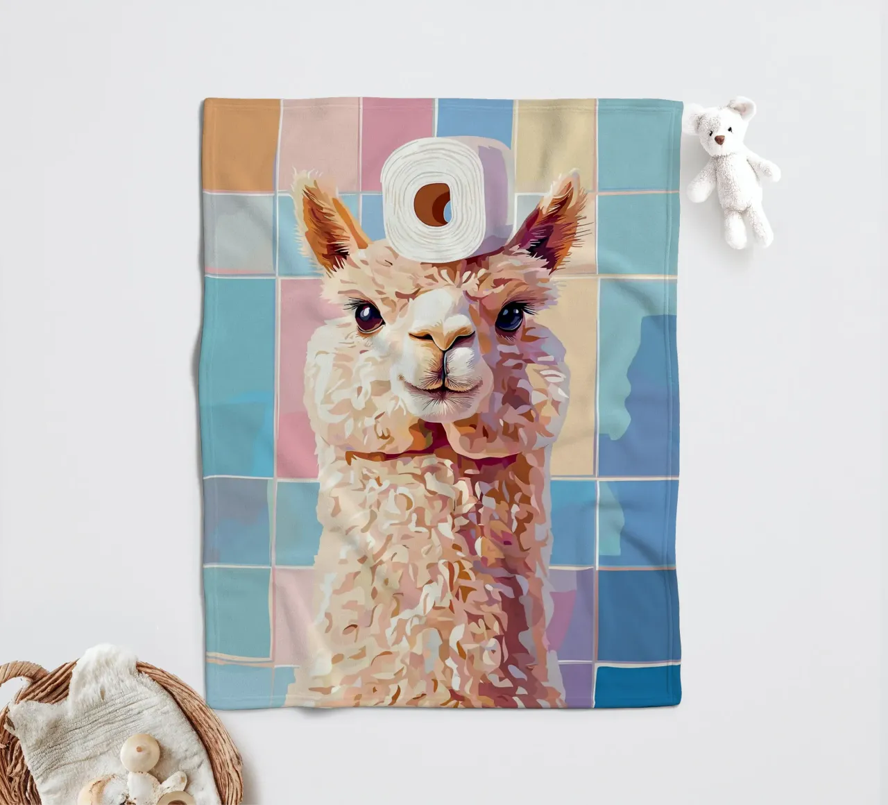 Lama con carta igienica in testa coperta in pile da JoyWalkerShop