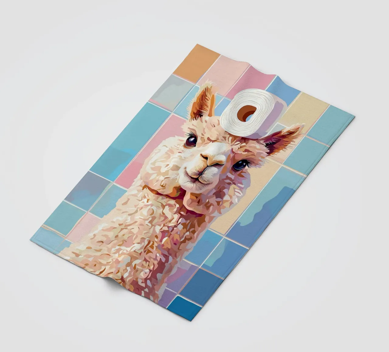 Lama con carta igienica in testa coperta in pile da JoyWalkerShop