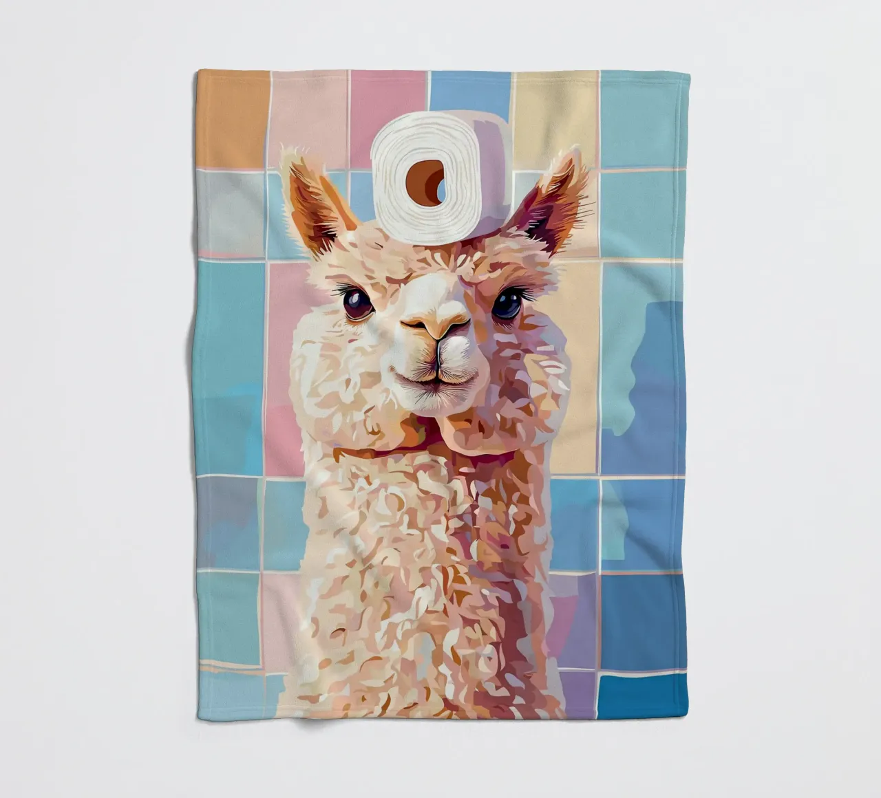 Lama con carta igienica in testa coperta in pile da JoyWalkerShop