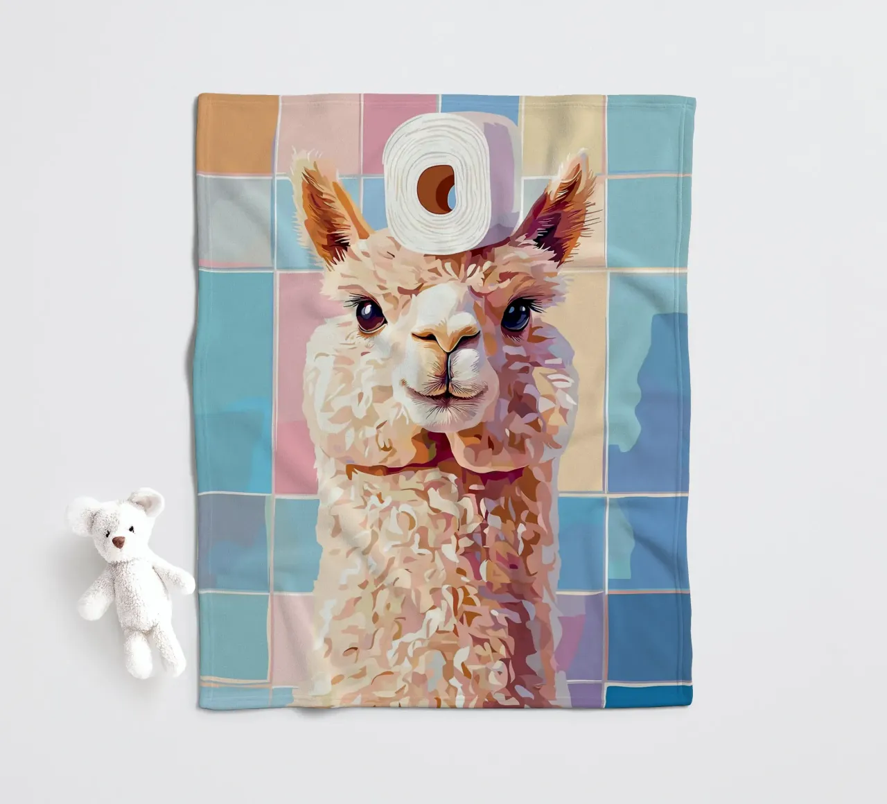 Lama con carta igienica in testa coperta in pile da JoyWalkerShop