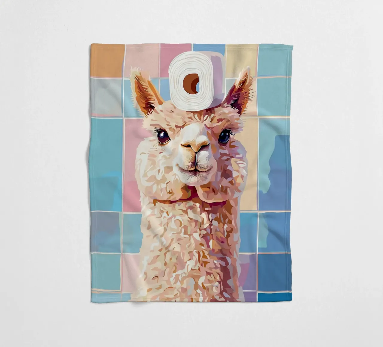 Lama con carta igienica in testa coperta in pile da JoyWalkerShop