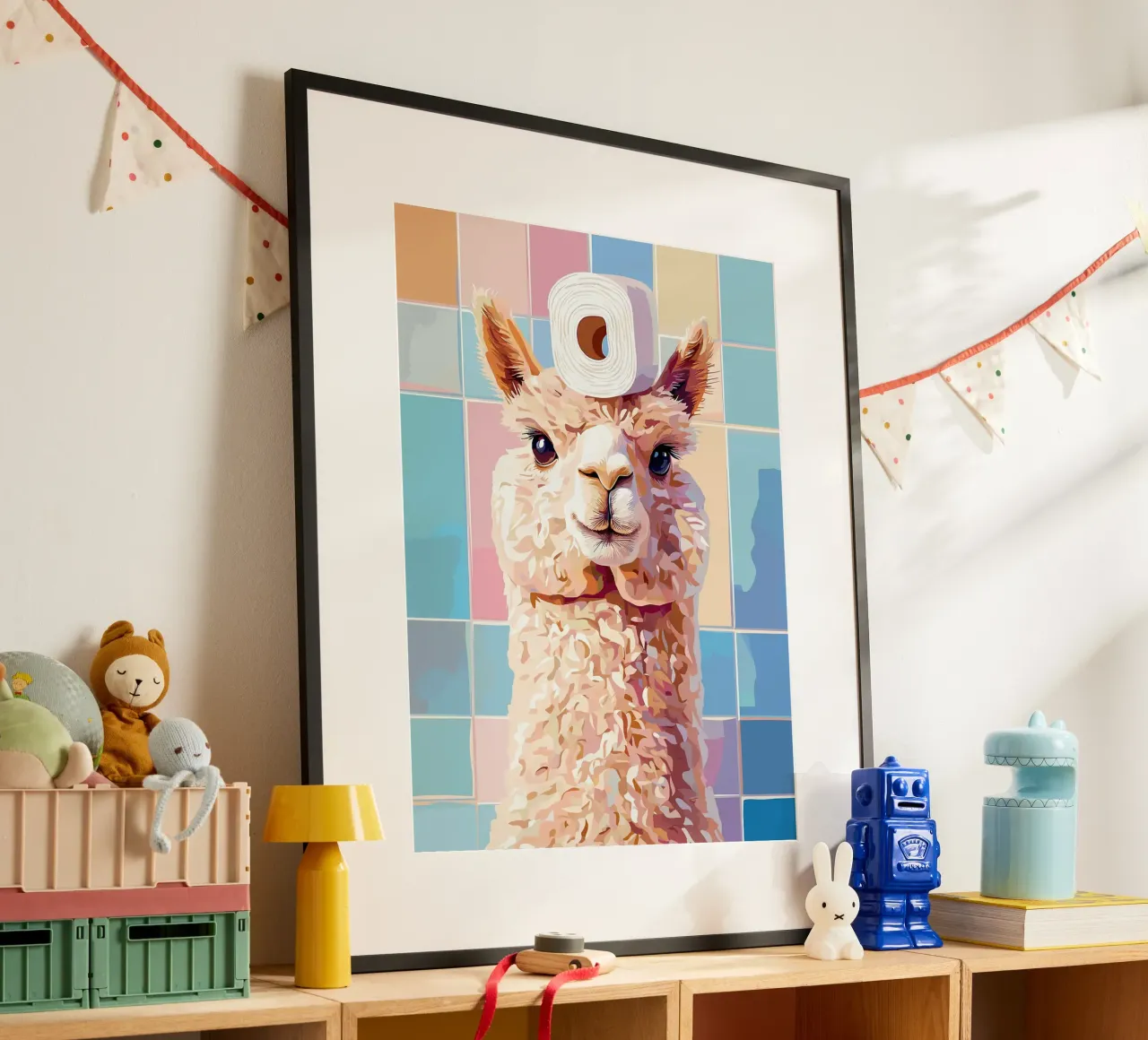 Lama con carta igienica in testa poster da JoyWalkerShop